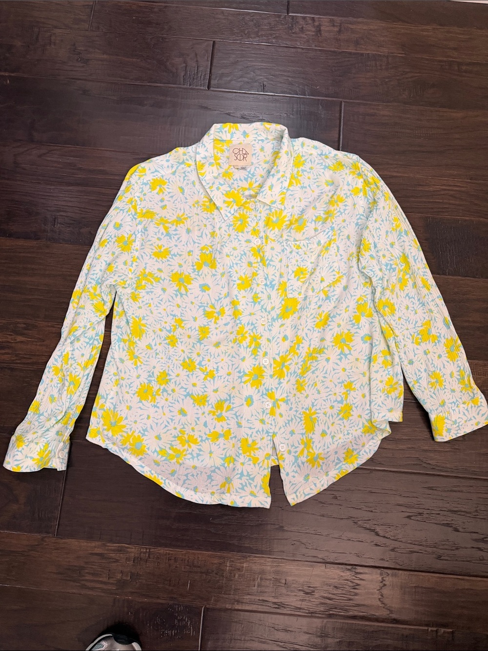 Chaser Blouse Yellow & White Floral Button-Up